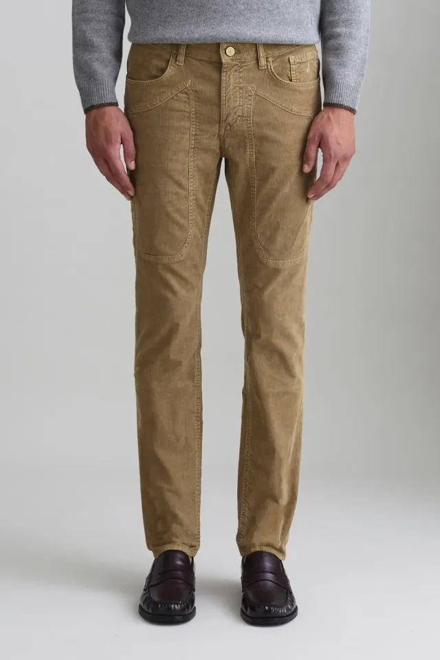 Jeckerson John broek fluweel hazelnoot