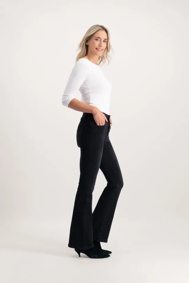Florez Bodine Flared jeans zwart high waist