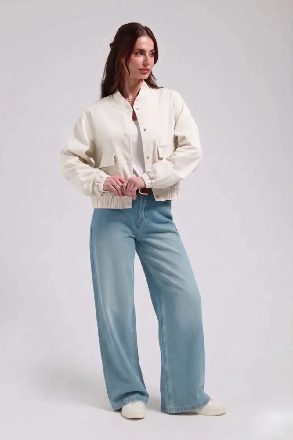Florez Liv Wide leg jeans Azure Blue wijde pijp