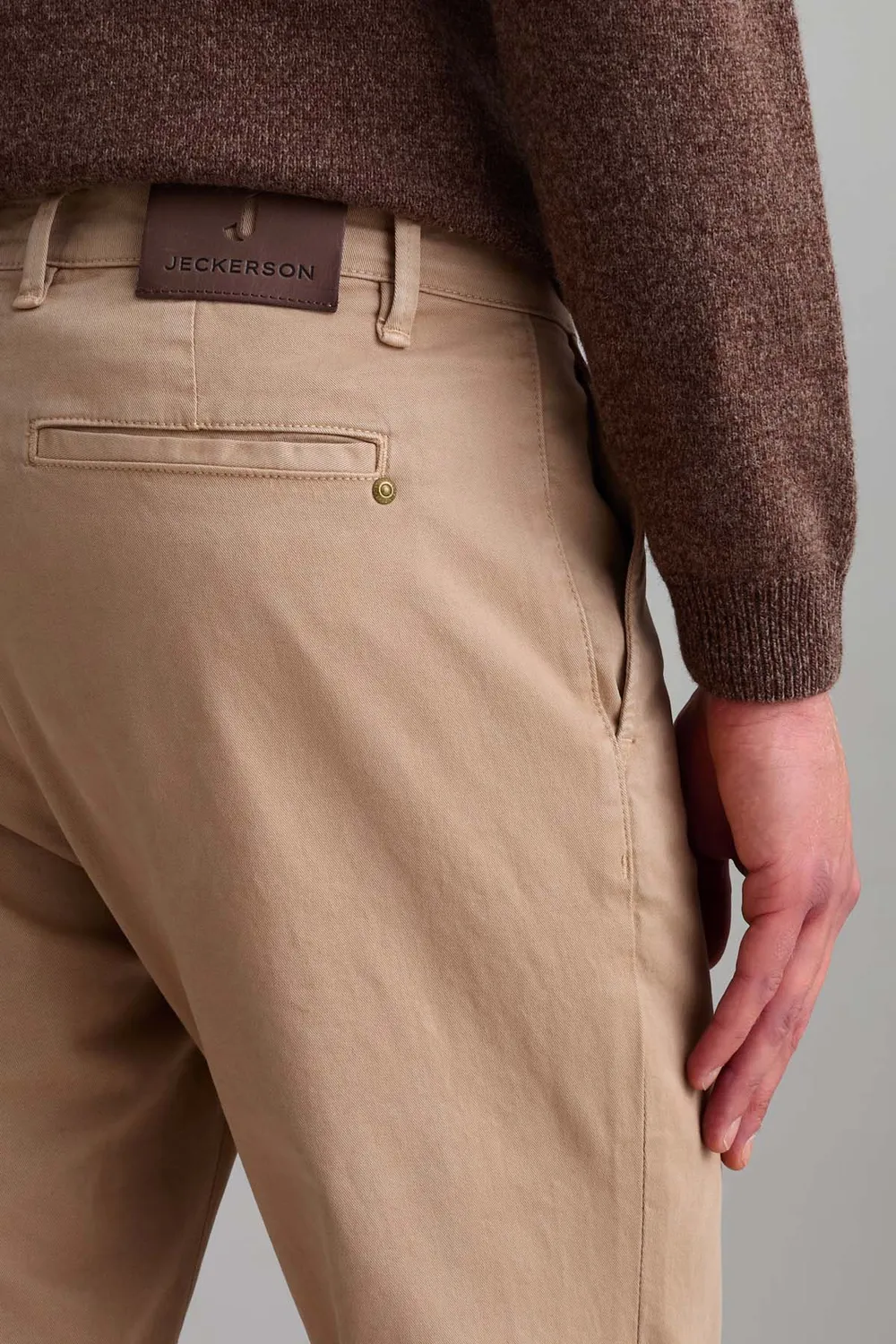 Jeckerson Jack chino broek slim fit beige zand