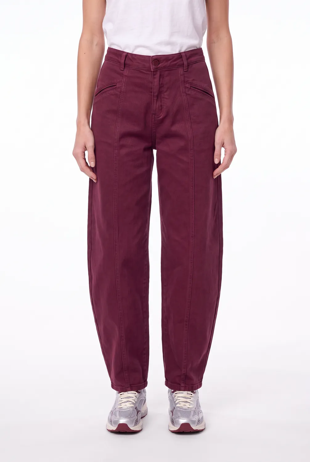 Florez Oxi jeans mauve wine barrel fit dames