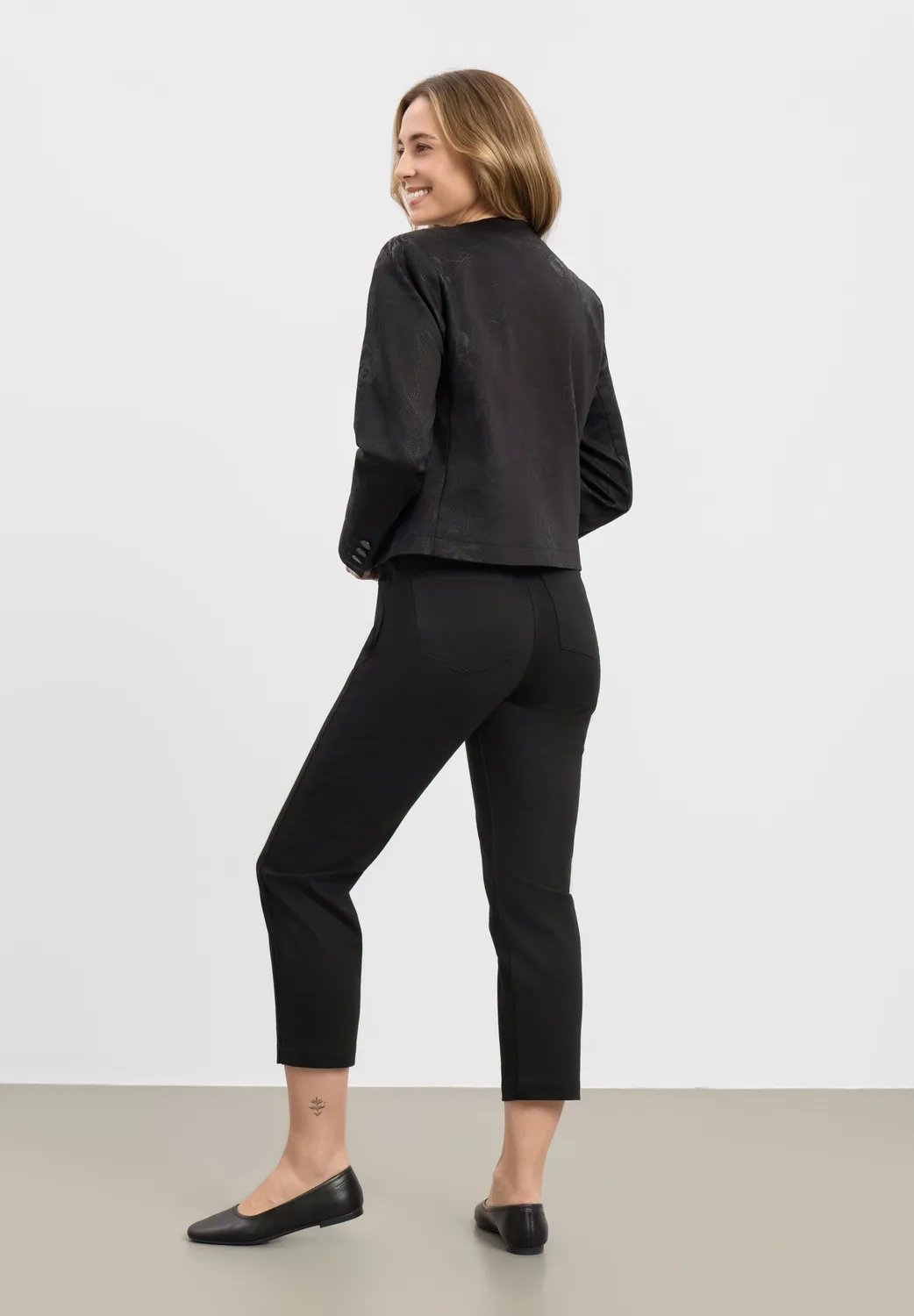 Laurie Melody Classic jas black bloom print