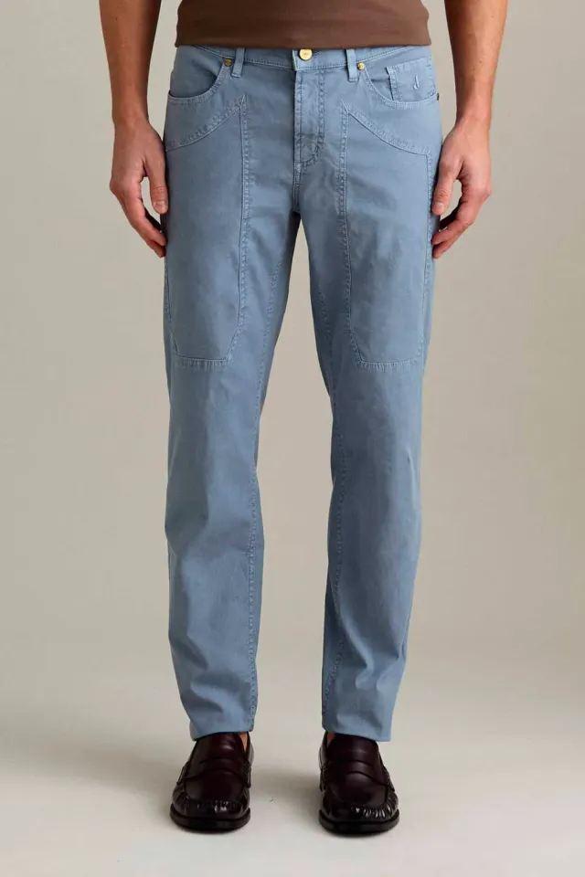Jeckerson John slim broek poederblauw katoen