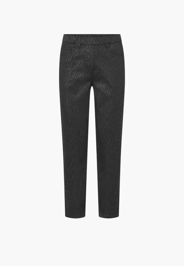 Laurie Hannah Regular broek Black Zebra Print extra kort stretch