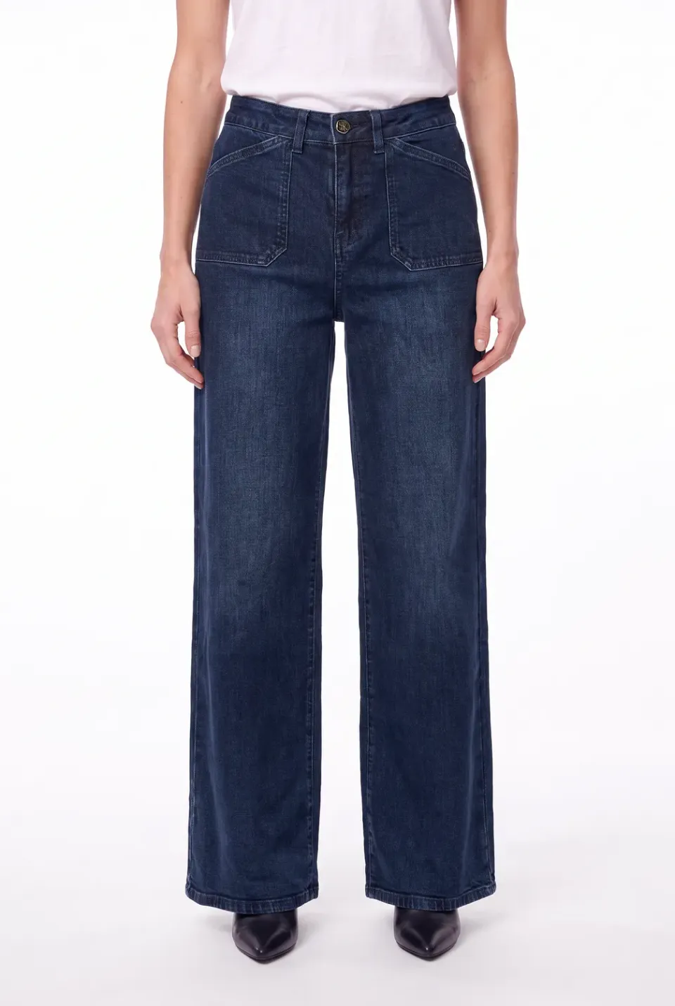 Florez Divina wide leg jeans classic indigo donker