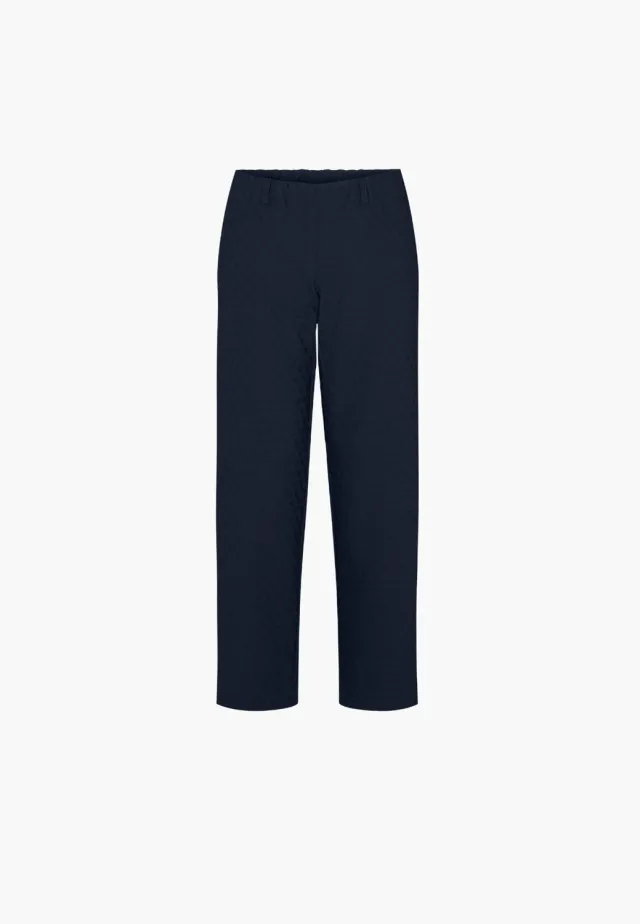 Laurie Tracy Straight SL damesbroek Navy Jacquard stretch