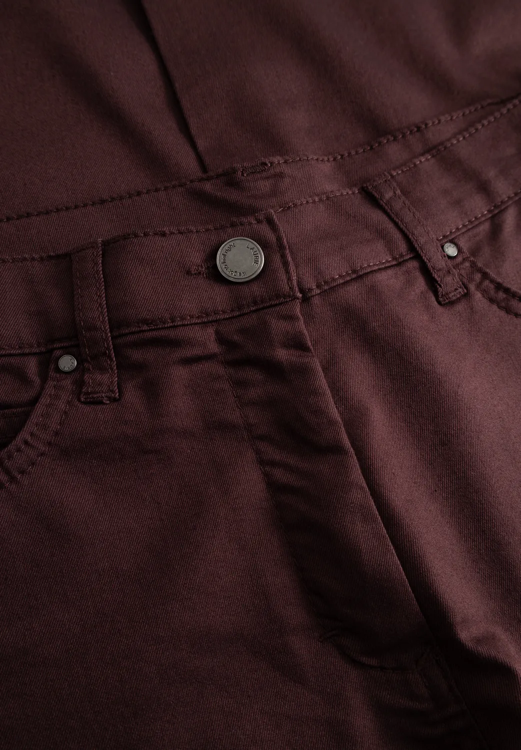 Laurie Charlotte Regular ML broek Dark Plum stretch