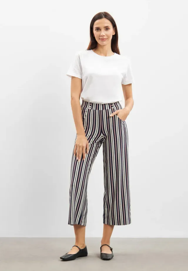 Laurie Donna Loose CL 28364 damesbroek Nautical Stripe stretch