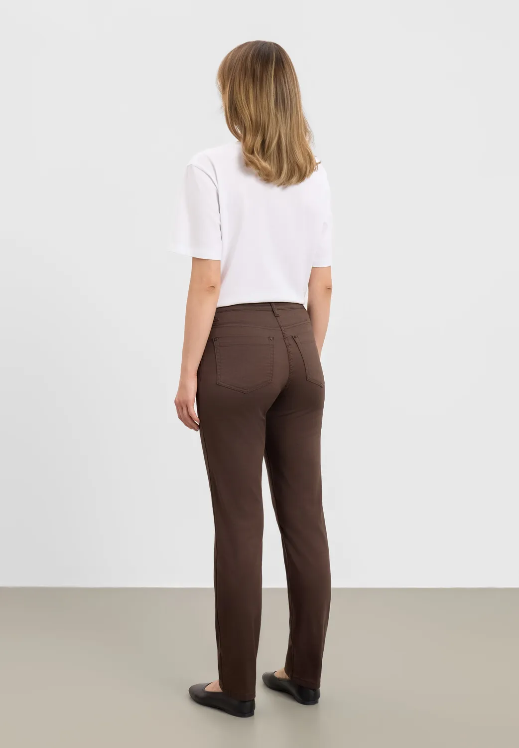 Laurie Charlotte Regular ML broek Brown stretch