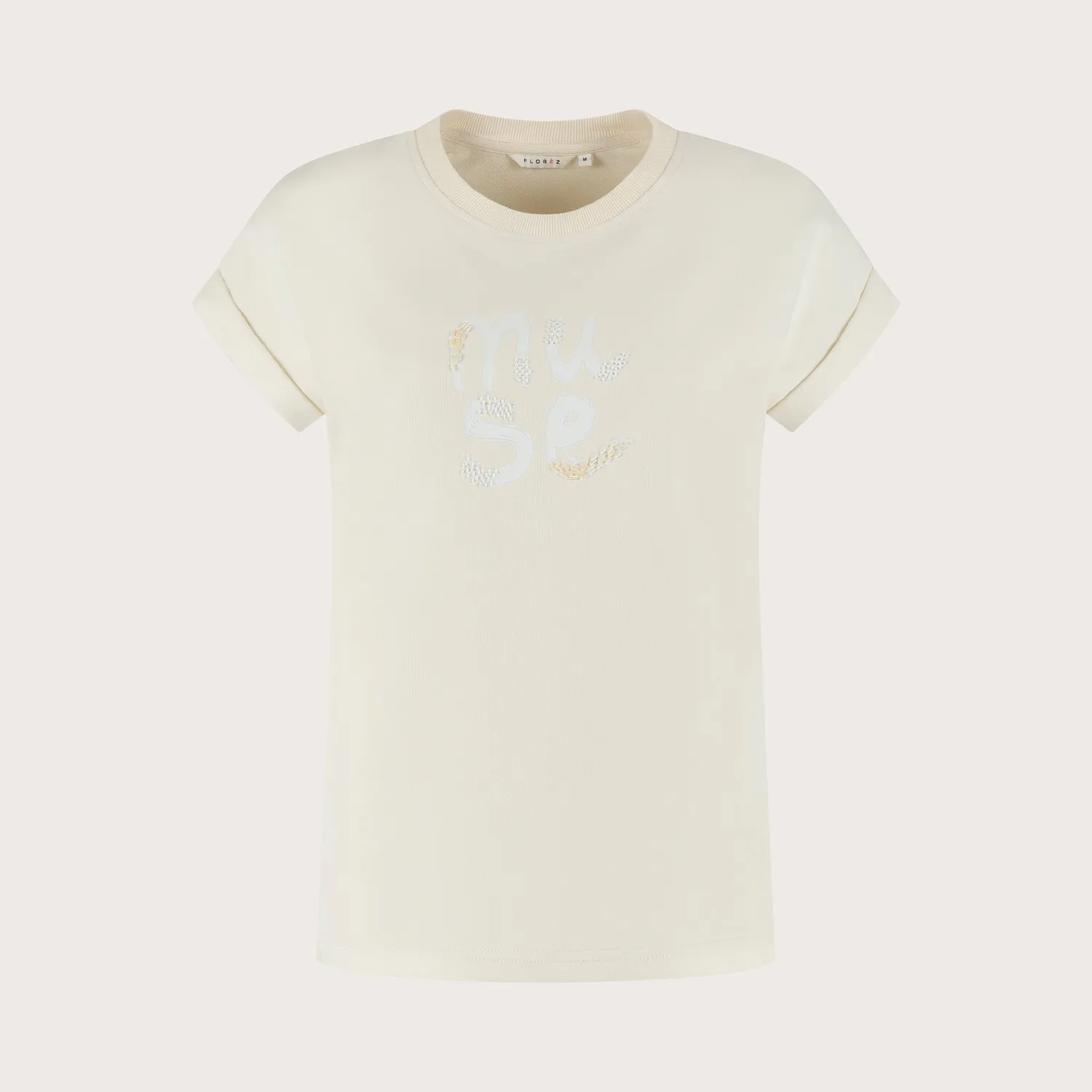 Florez Bella T-shirt soft white kralen