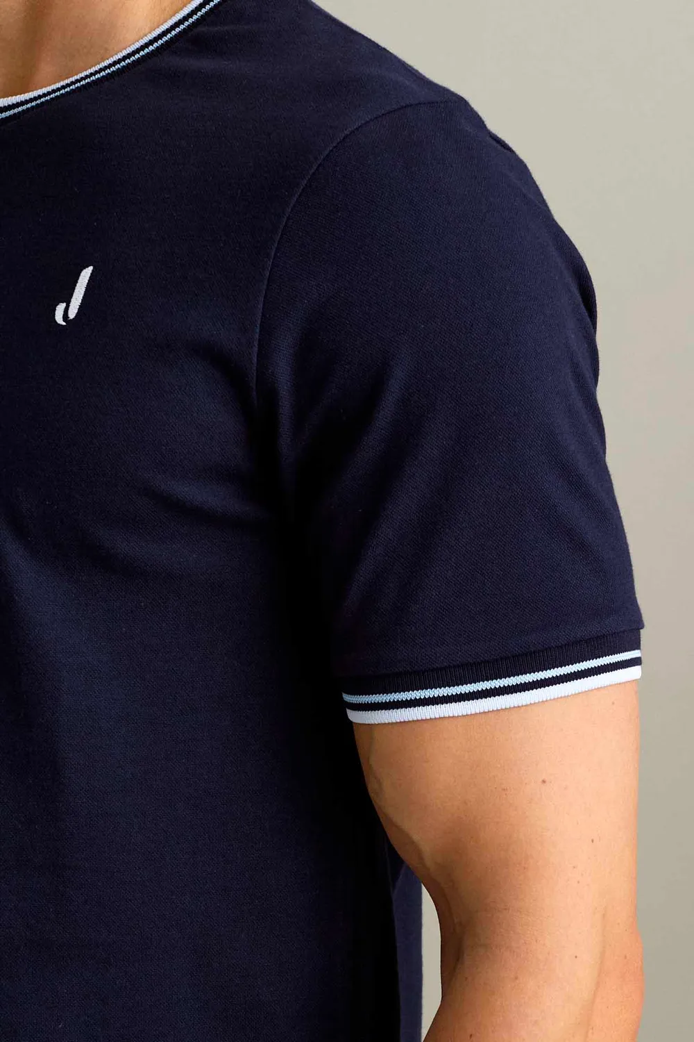 Jeckerson piqué T-shirt donkerblauw korte mouw