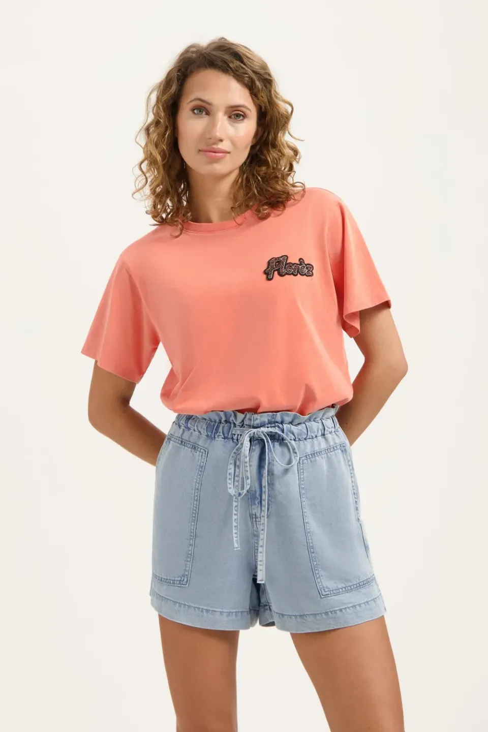 Florez Simba T-Shirt peach basic katoenmix