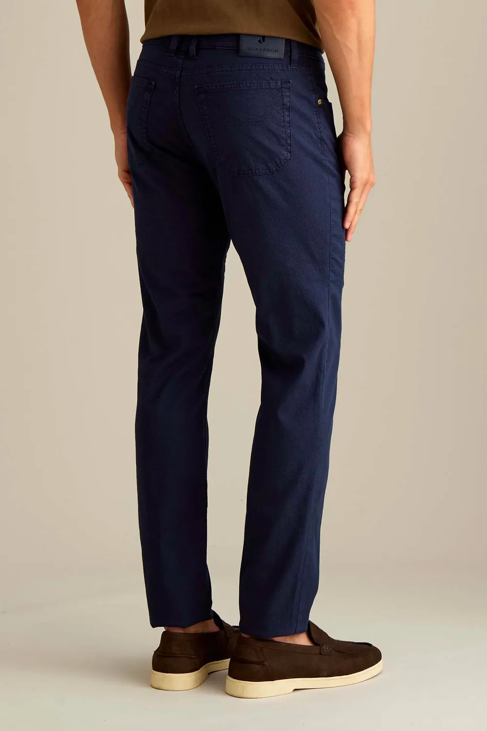 Jeckerson John slim fit broek donkerblauw katoen
