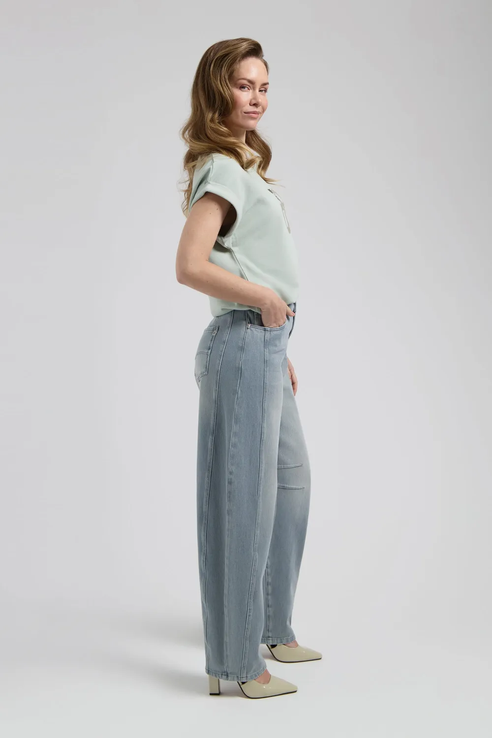 Florez Bella T-shirt Olive Green met kraaltjes