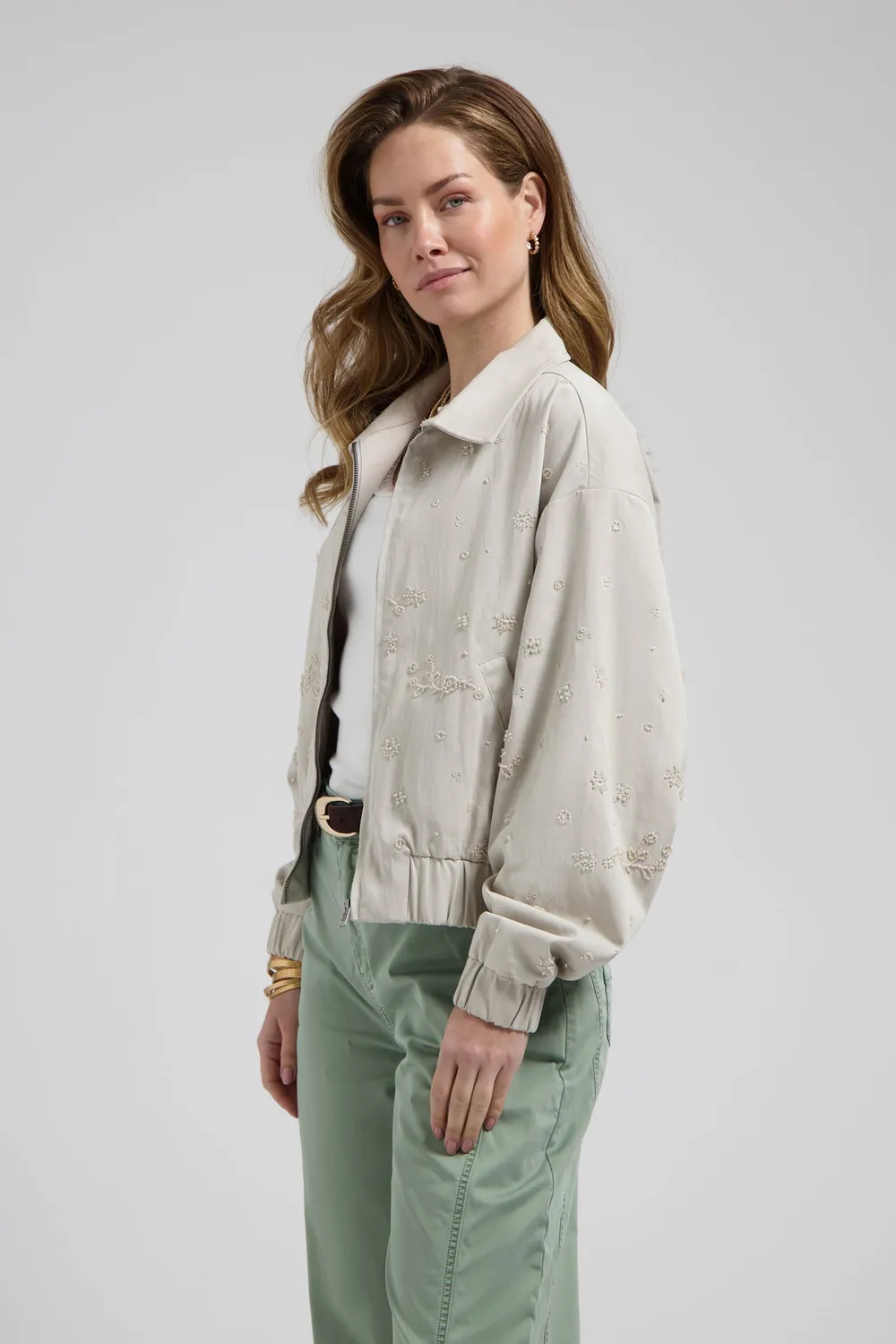 Florez Rhodé bomberjack urban taupe kraag