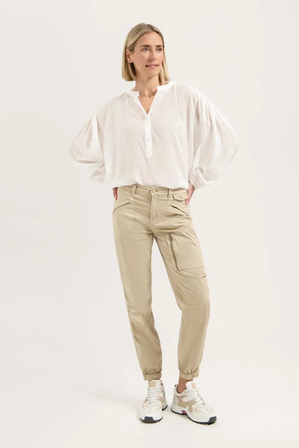 Florez Charlie Cargo broek Sand tencel