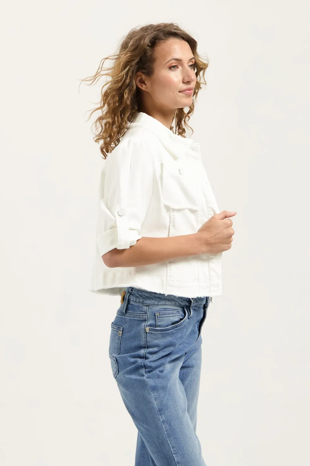 Florez Zaza jacket Off White kort denim