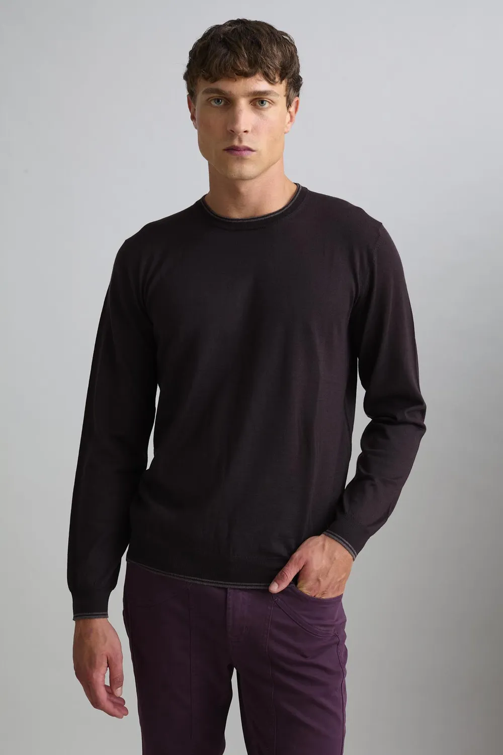 Jeckerson Girocollo trui bruin wolmix