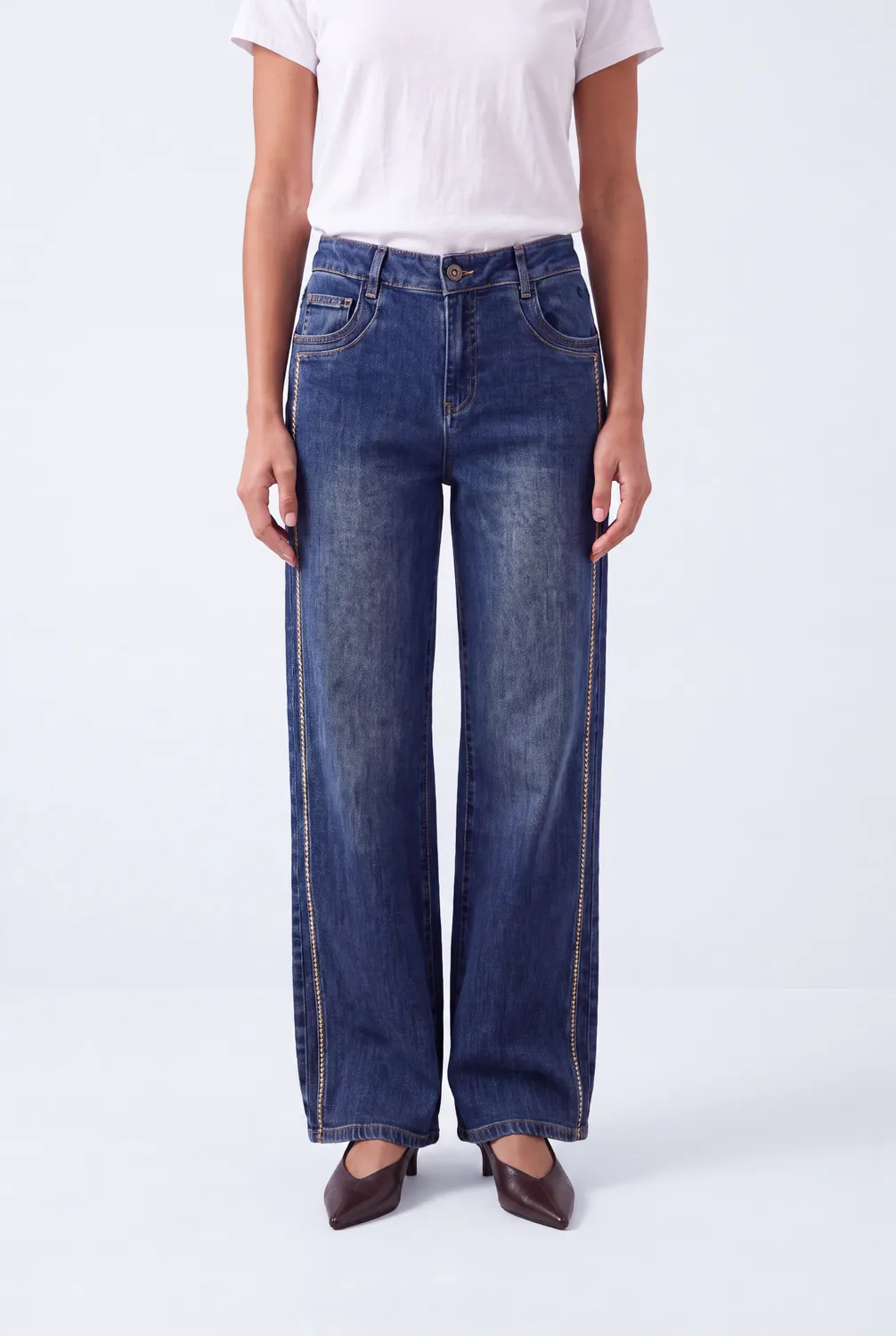 Florez Kiki jeans Fancy Blue met borduursel