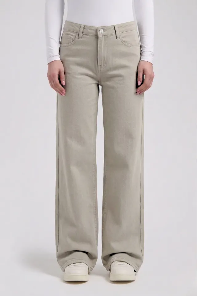 Florez Sophie Straight jeans Urban Taupe mid-waist