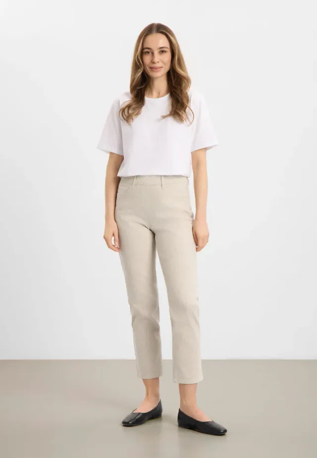 Laurie Hannah Regular XSL jeans Grey sand hemp kort