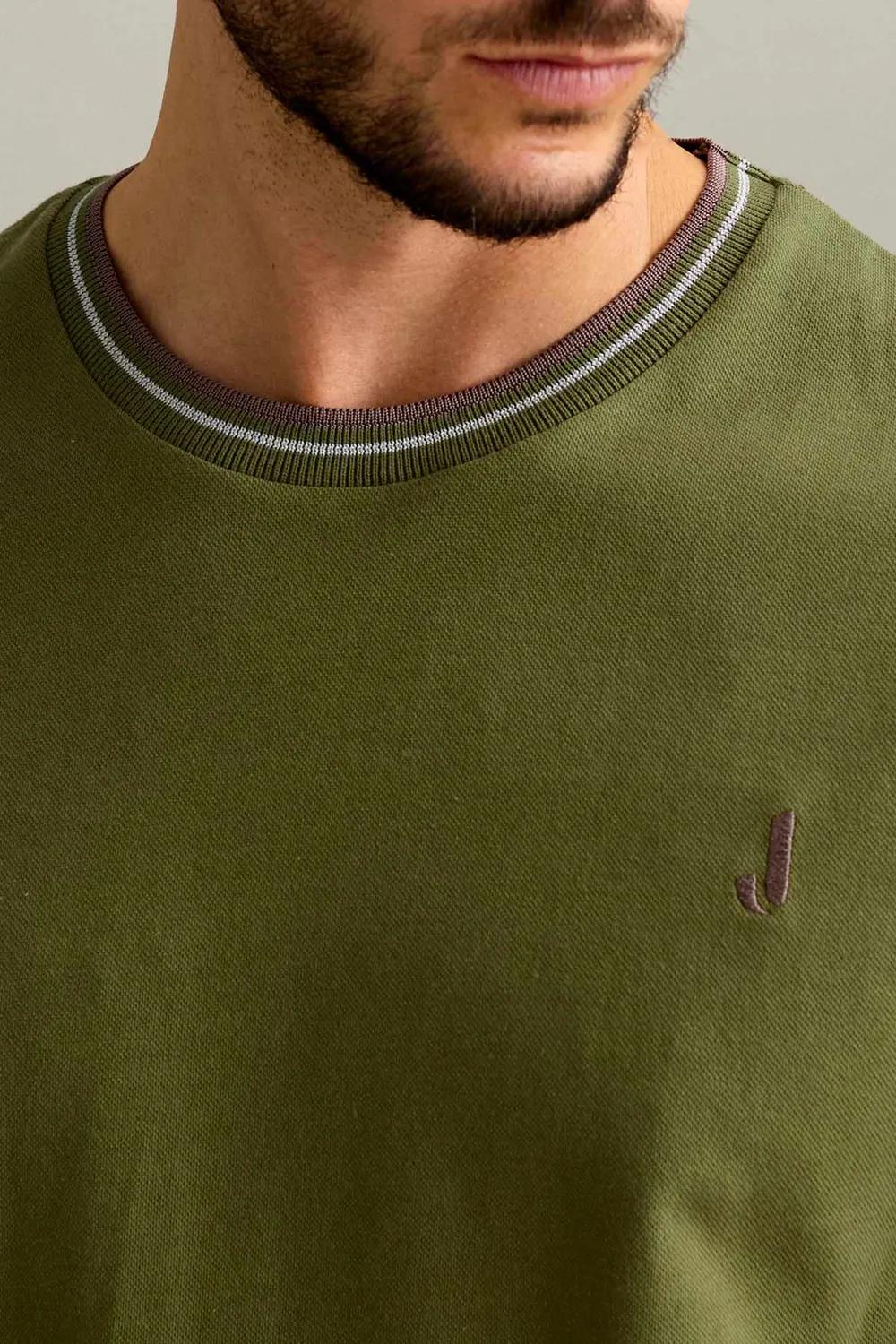 Jeckerson Piquet T-shirt heren donkersalvia piqué katoen