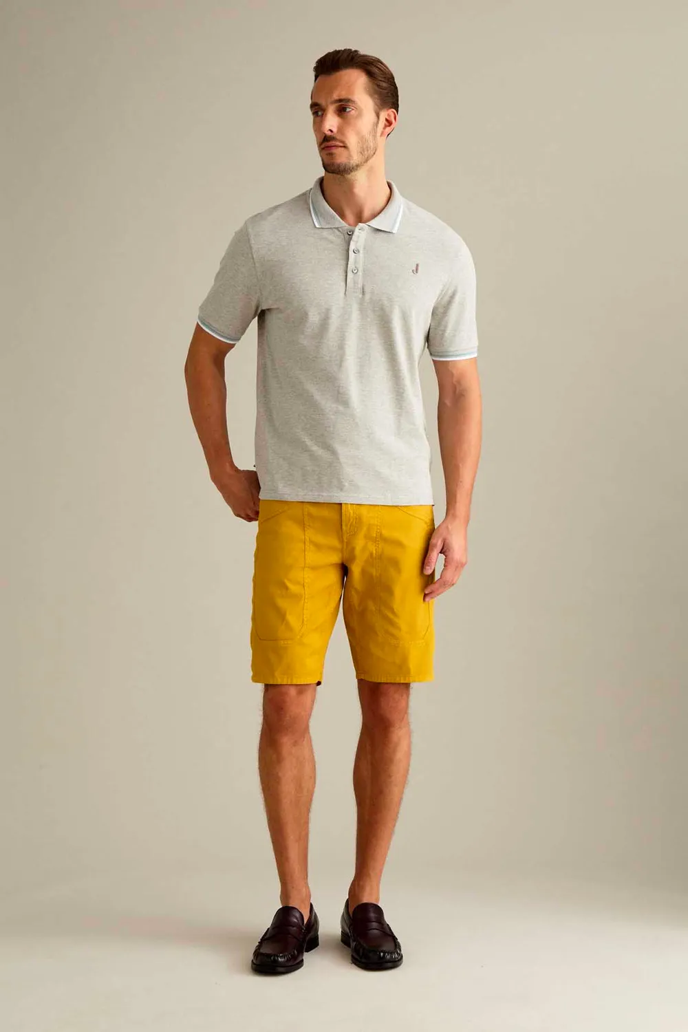 Jeckerson Jayden Slim Fit bermuda geel katoen