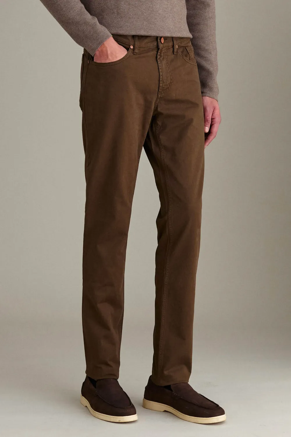 Jeckerson Jordan slim fit broek bruin gabardine