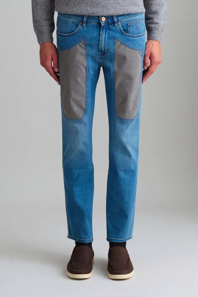 Jeckerson James skinny jeans lichtblauw alcantara