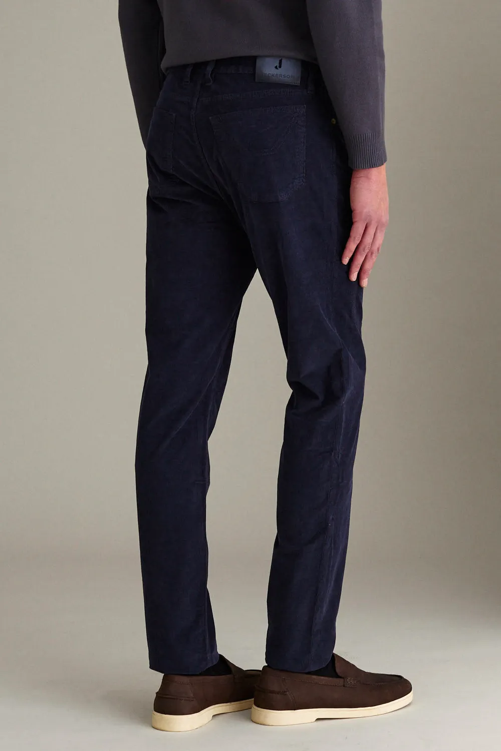 Jeckerson John slim fit broek donkerblauw fluweel