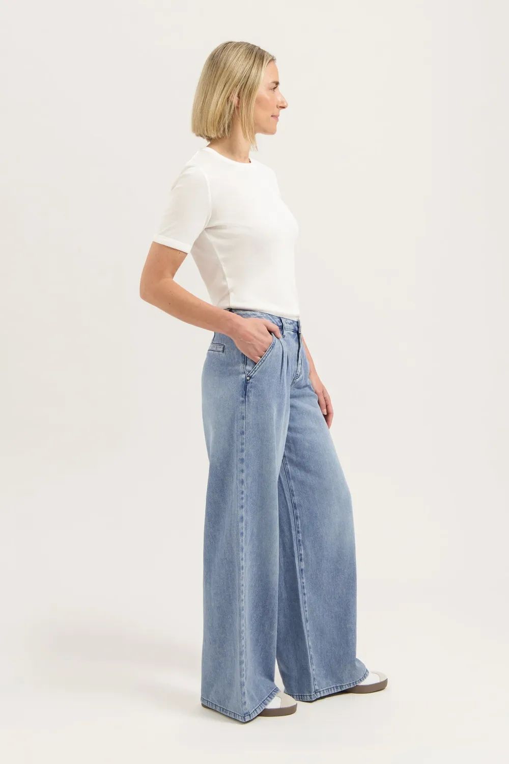 Florez Gina Loose jeans classic blue denim