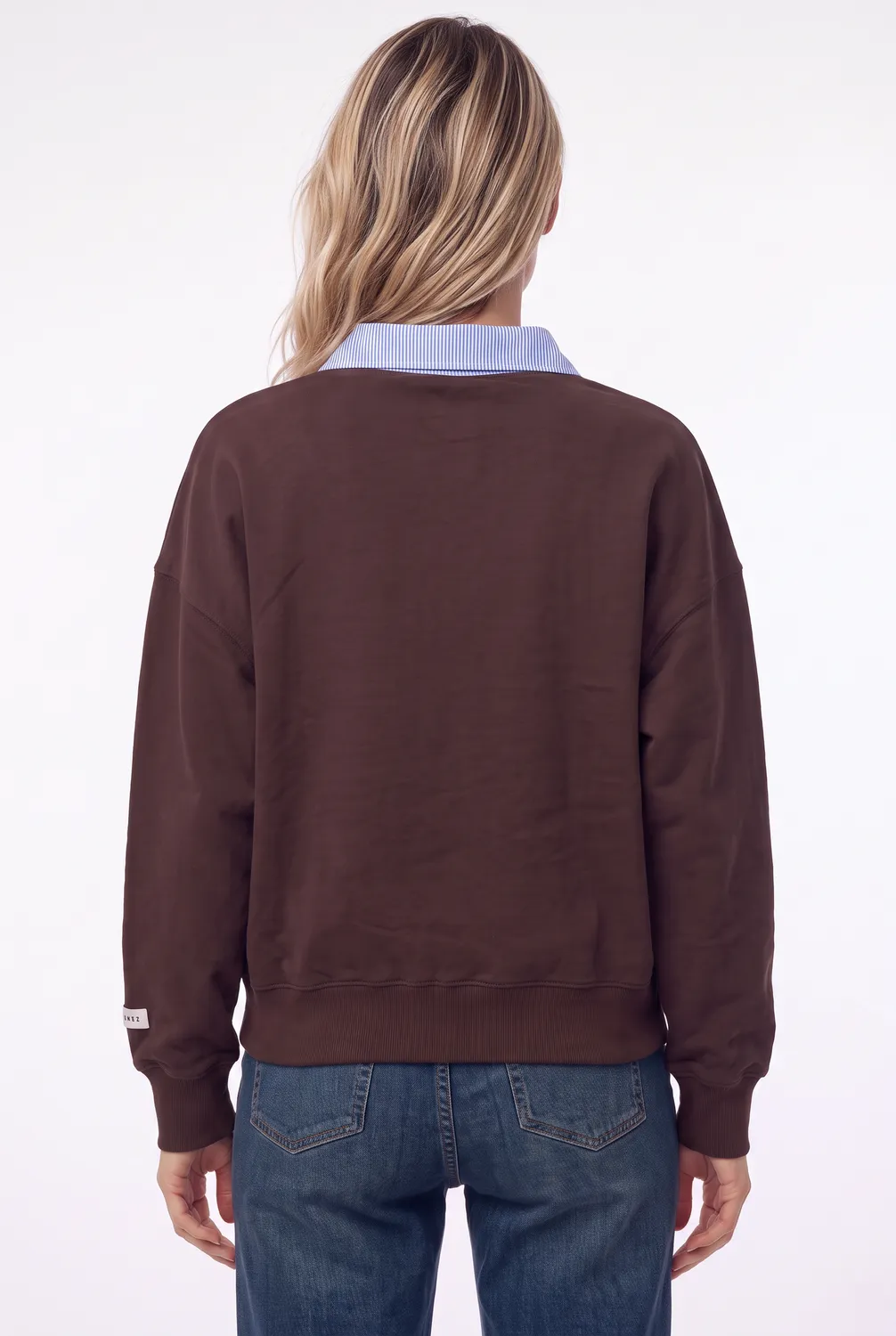 Florez Stella sweater Dark Brown gestreept