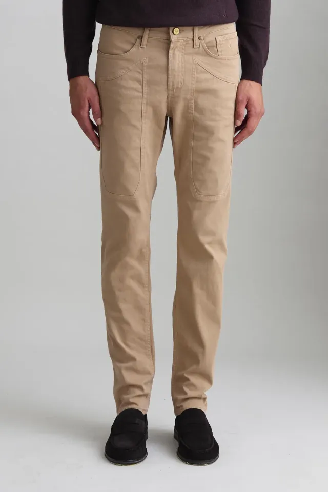 Jeckerson John chino slim fit zandbeige katoen