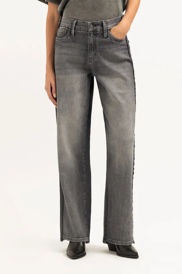 Florez Juneau Loose jeans donkergrijs wijde pasvorm