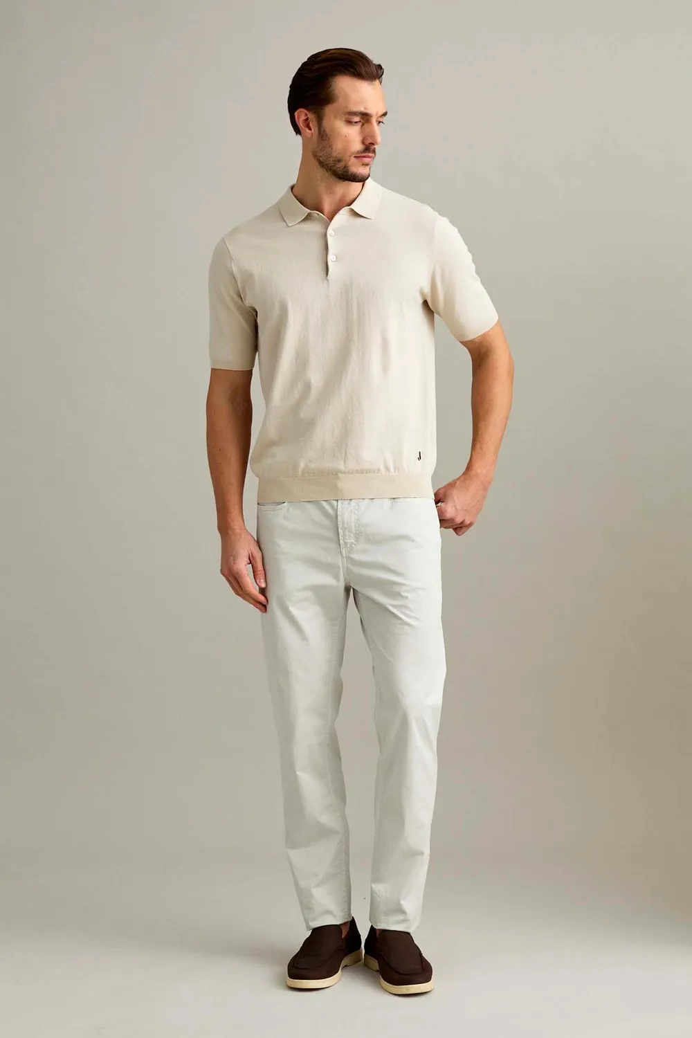 Jeckerson Jordan slim fit broek ijsgrijs stretch