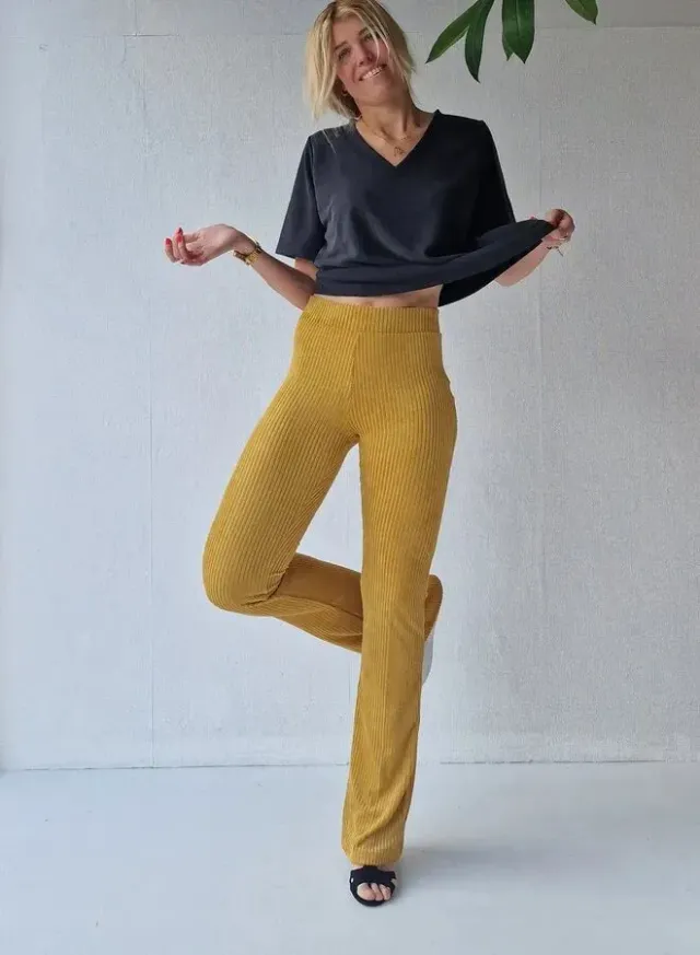 Langeleggings Flared Legging Rib Oker Tall 34 36