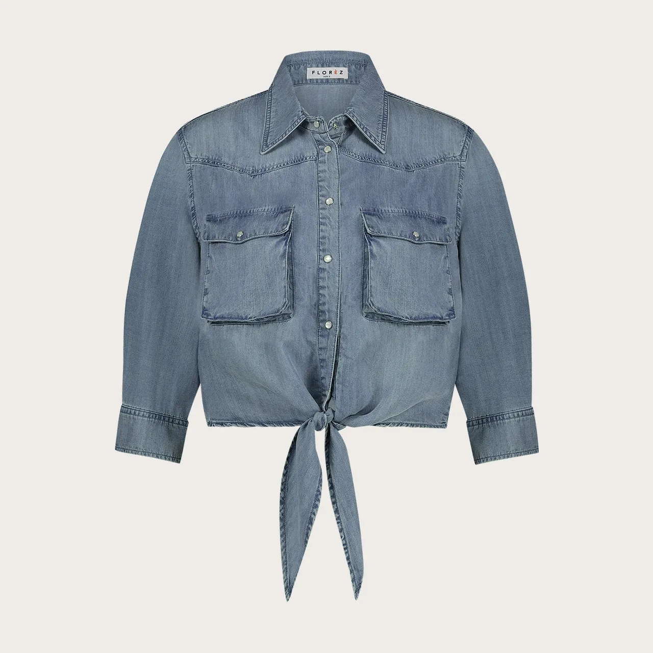 Florez Rosie blouse Light Blue denimlook