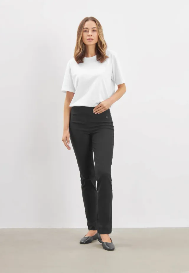 Laurie Betty Regular ML broek Black Brushed stretch
