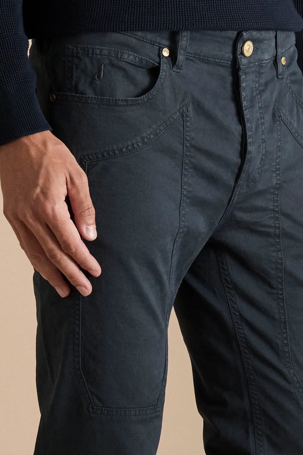 Jeckerson Jax broek donkerblauw slim fit stretch