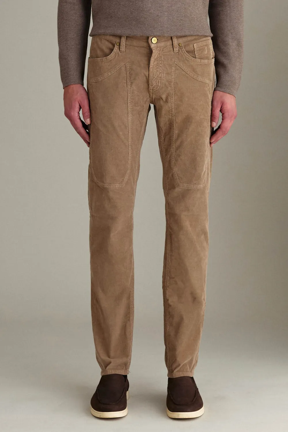 Jeckerson John broek slim fit zanddonker fluweel