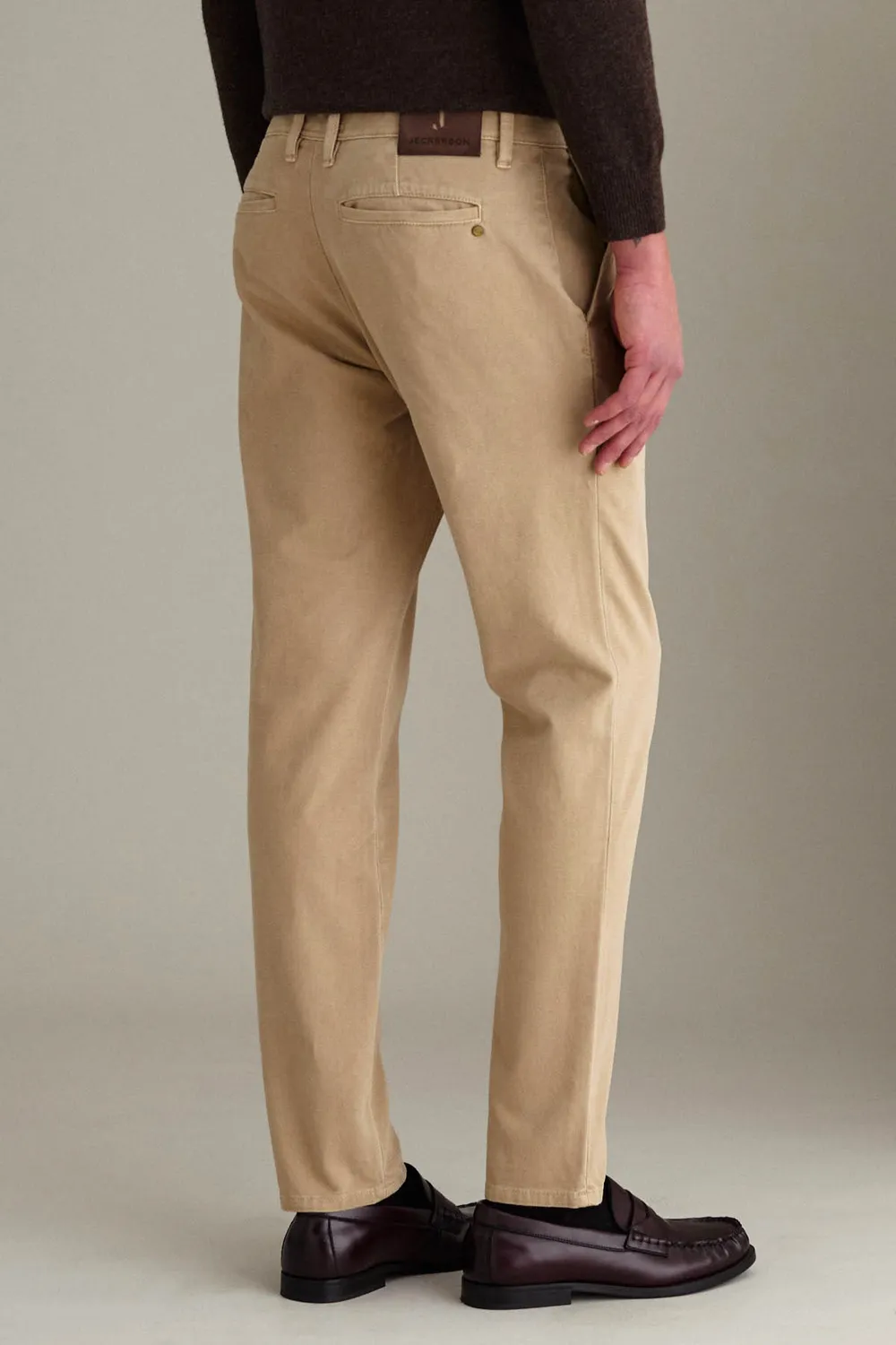 Jeckerson Jack slim fit chino lichtbeige katoen