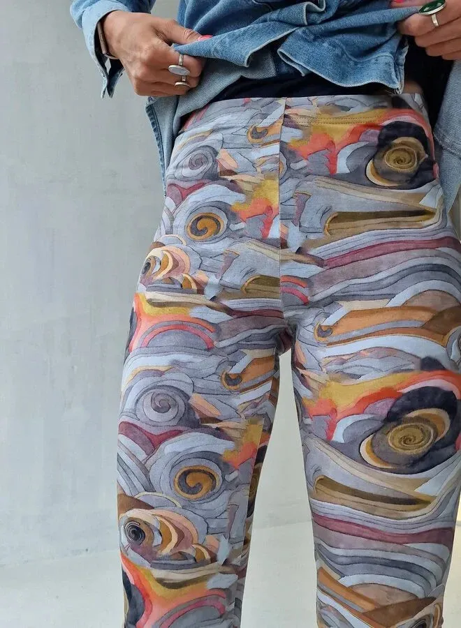 Langeleggings extra lange legging grafisch lengtemaat 36 katoen