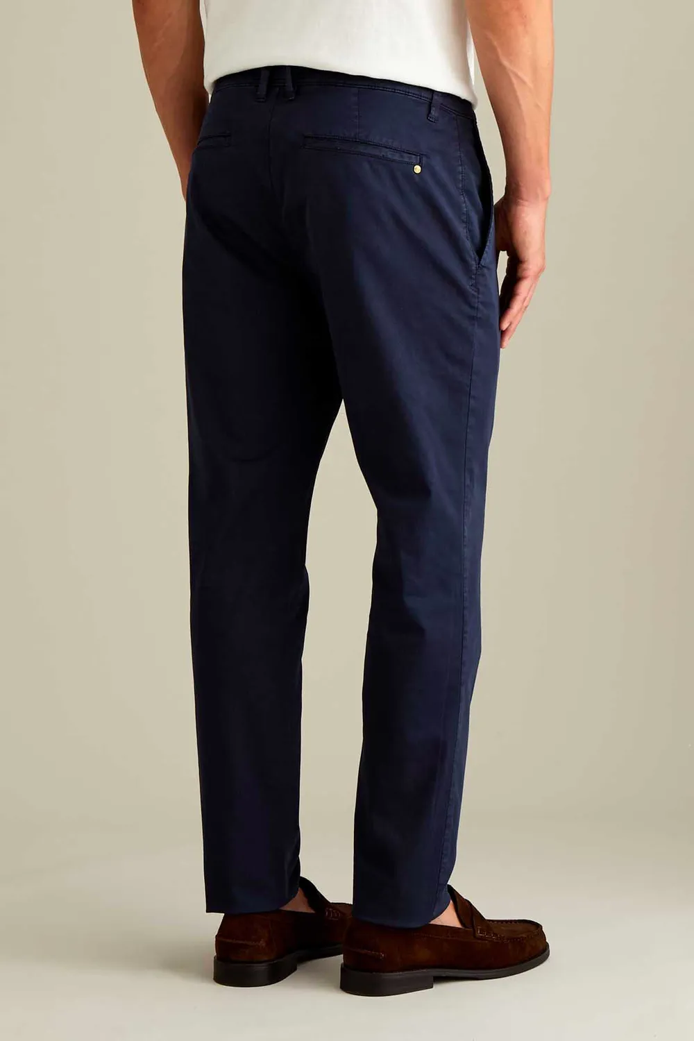 Jeckerson Jack chino slim fit donkerblauw satijn stretch