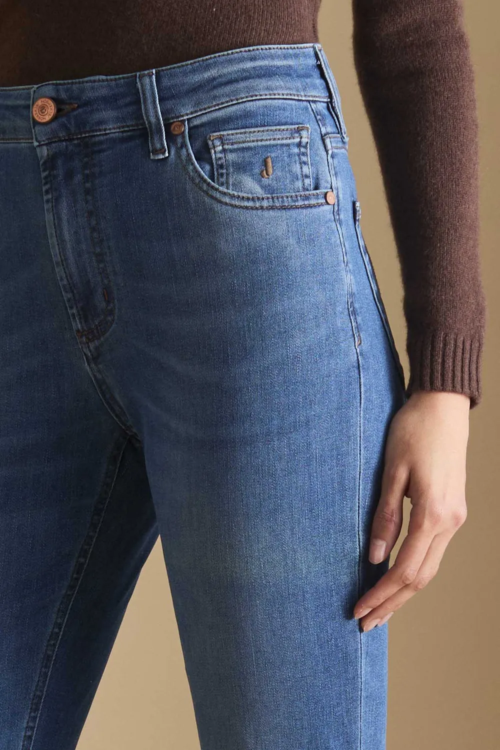 Jeckerson Jennifer flared jeans medio blauw stretch