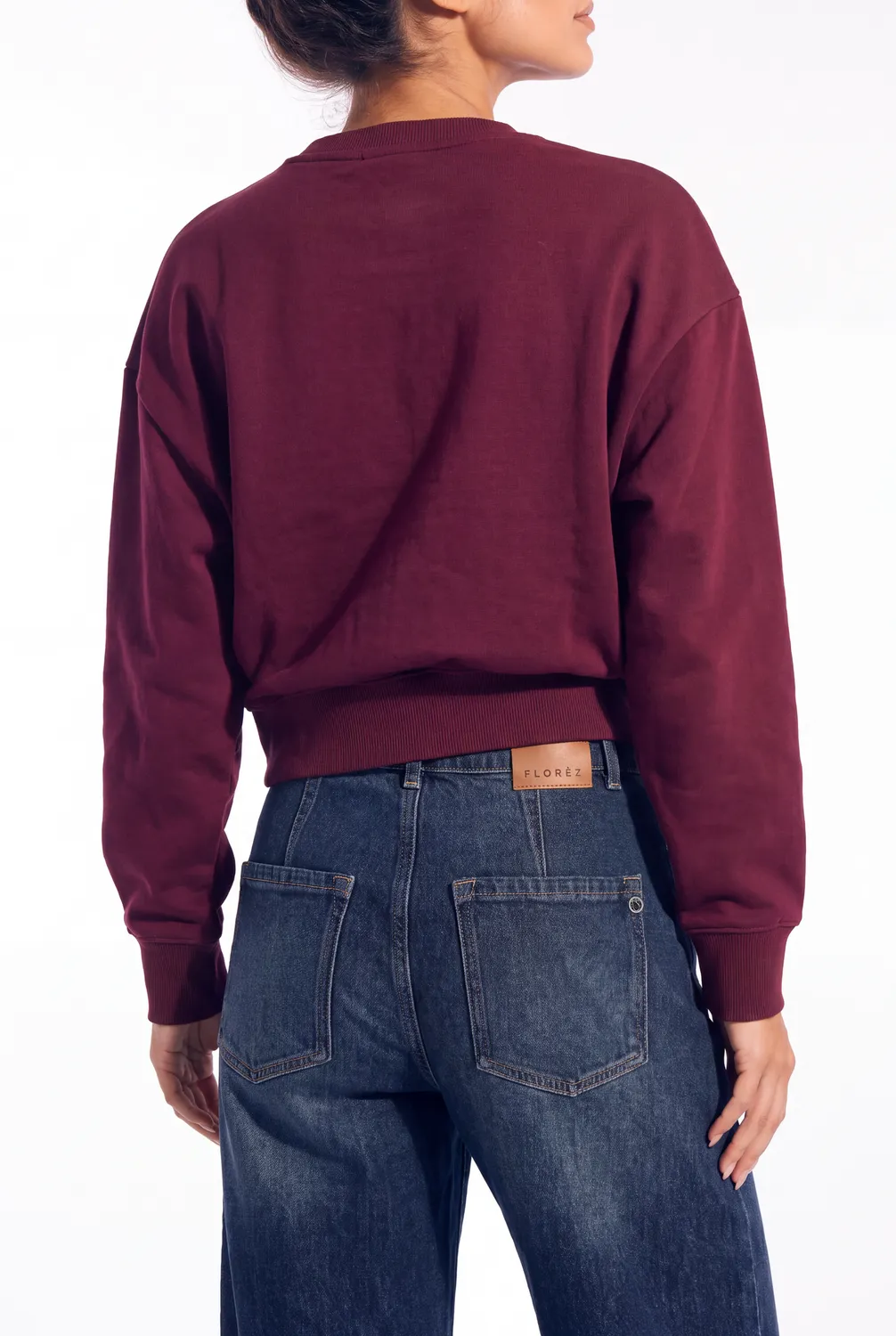 Florez Sansa sweater Mauve wine borduring
