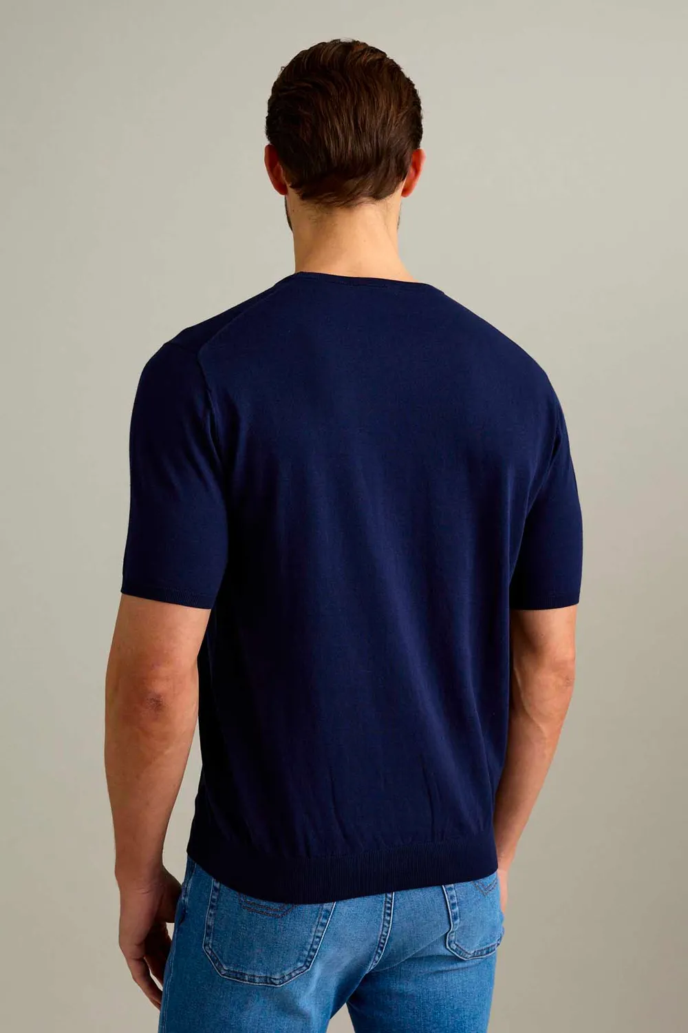 Jeckerson Manica Corta T-shirt Donkerblauw Katoen