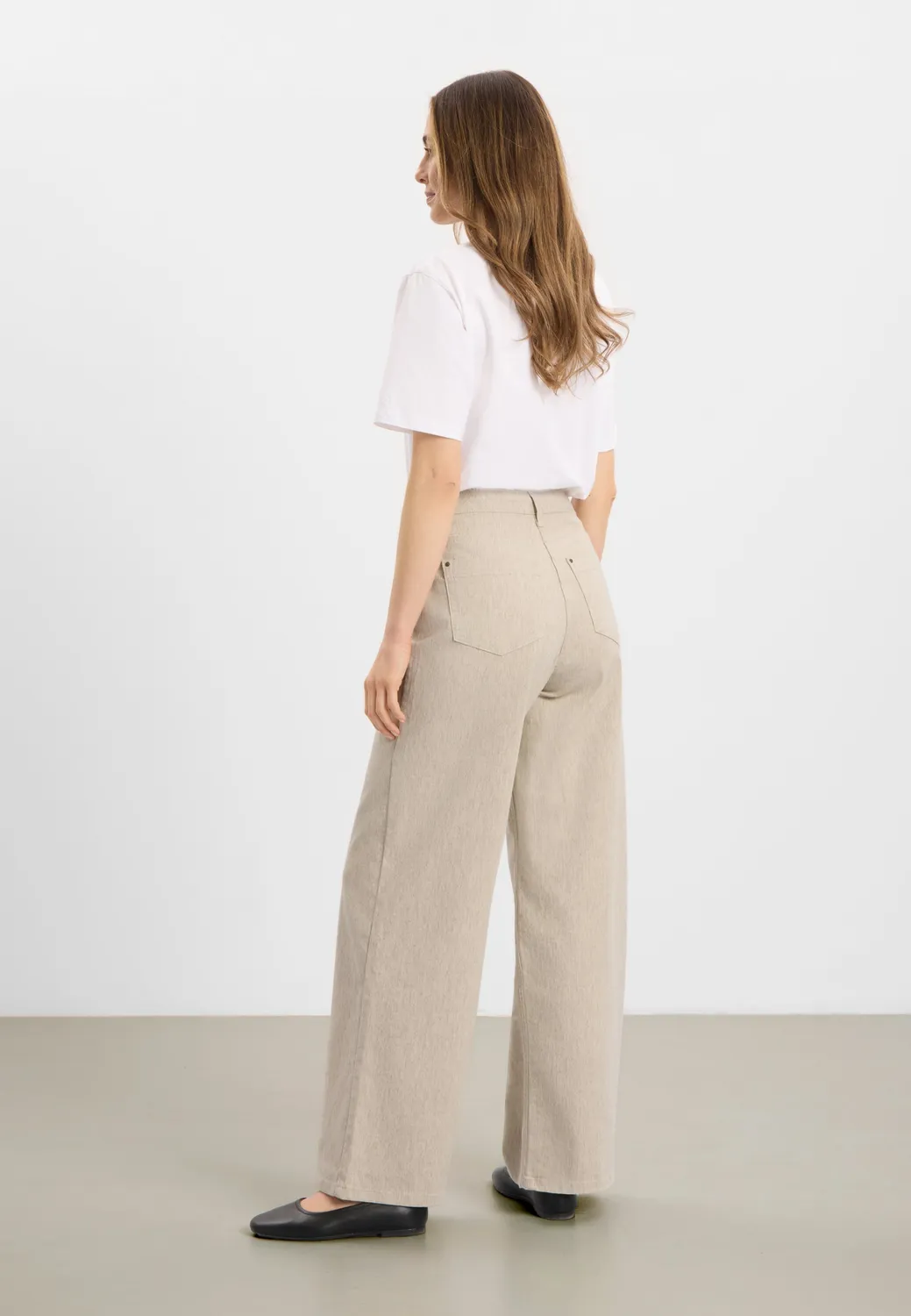 Laurie Carol Loose ML broek grey sand hemp wijd