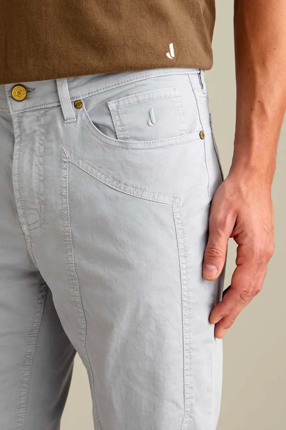 Jeckerson John broek slim fit grijs cemento stretch
