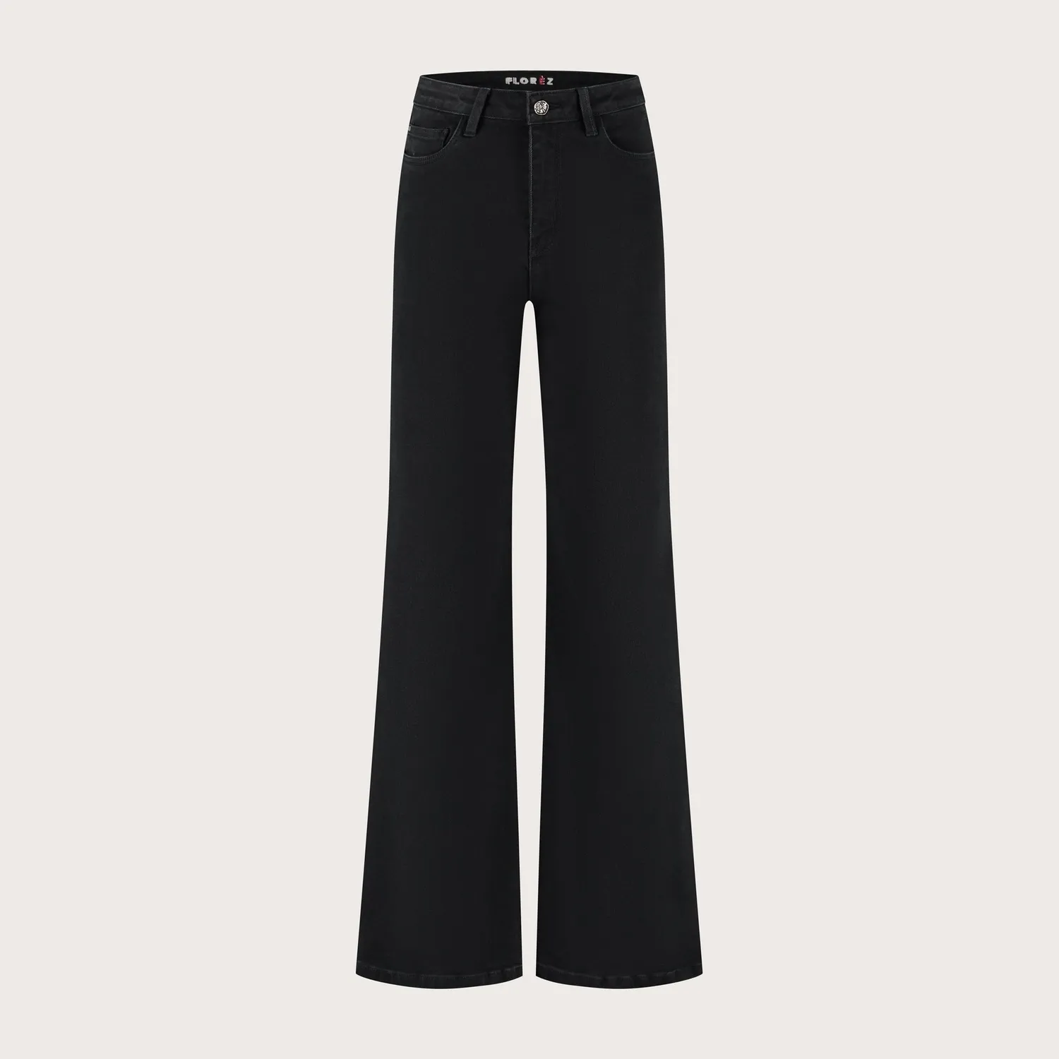 Florez Ana Flared jeans zwart hoge taille