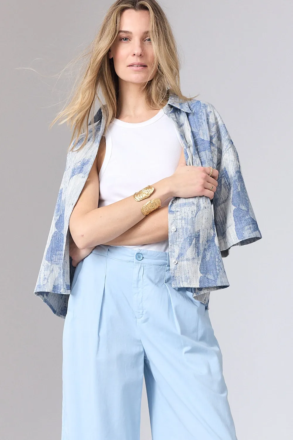 Corel Ella Wide Jeans Soft broek Sky Blue wijd